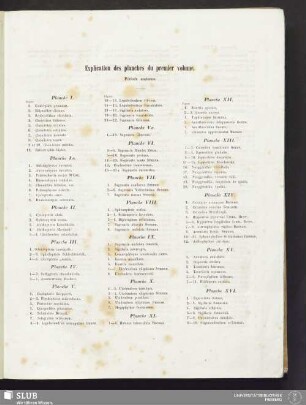 Explication des planches du premier volume