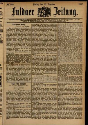 Ausgabe vom Freitag, den 30. Dezember 1887.
