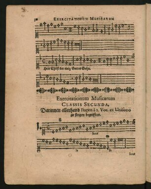 Exercitationum Musicarum Classis Secunda.