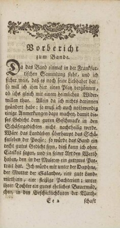 Vorbericht zum Bande
