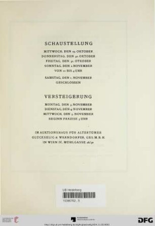 Schaustellung – Versteigerung