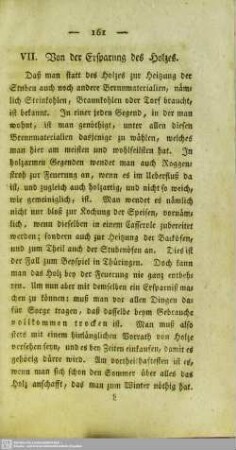 VII. Von der Ersparung des Holzes