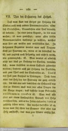 VII. Von der Ersparung des Holzes