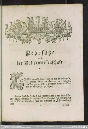 Lehrsätze aus der Polizeywissenschaft