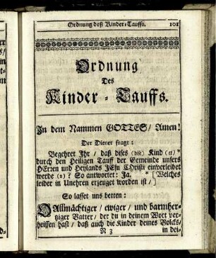 Ordnung des Kinder-Tauffs.