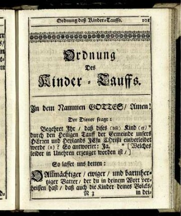 Ordnung des Kinder-Tauffs.