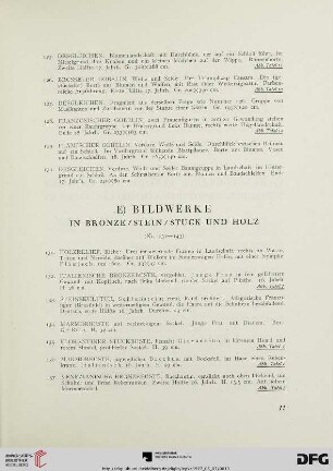 E) Bildwerke (Nr. 131-143)