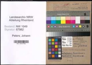 Entnazifizierung Johann Peters , geb. 10.02.1895 (Arbeiter)