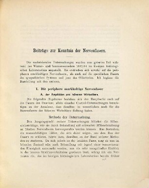Beiträge zur Kenntnis der Nervenfasern