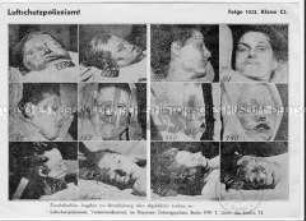 Abwurf-Flugblatt der Alliierten mit Abbildungen von toten deutschen Zivilisten