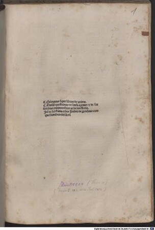 Expositio super libros De anima Aristotelis; Quaestiones de sensu agente, de sensibilibus communibus et de intellectu