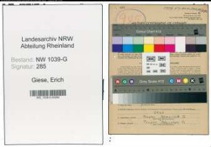 Entnazifizierung Erich Giese , geb. 28.04.1893 (Beamter)