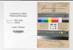 Entnazifizierung Wilhelm Lukas , geb. 28.10.1914 (Polizist)