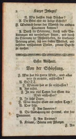 Von der Schöpfung.