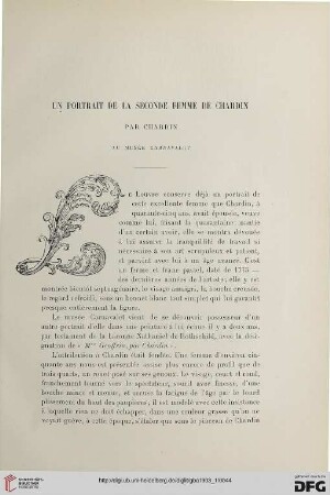 3. Pér. 29.1903: Un portrait de la seconde femme de Chardin, par Chardin, au Musée Carnavalet