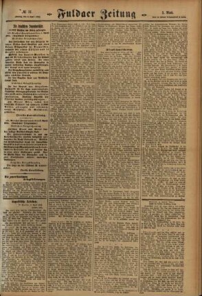 Zweite Ausgabe vom Samstag, den 03. April 1915.