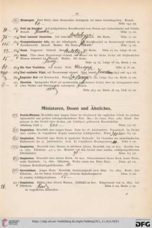 Miniaturen, Dosen und Ähnliches (Nr. 371-408)