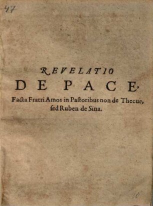 Revelatio de pace