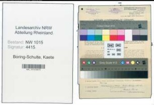 Entnazifizierung Kaete Boring-Schulte , geb. 11.11.1908 (Einzelhaendlerin)