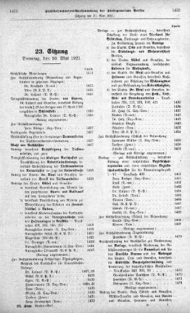 Sitzung 23, 10. Mai 1921