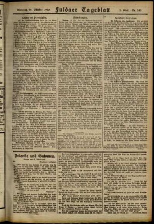 Zweite Ausgabe vom Dienstag, den 19. Oktober 1920.