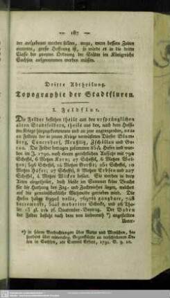 Dritte Abtheilung. Topographie der Stadtfluren