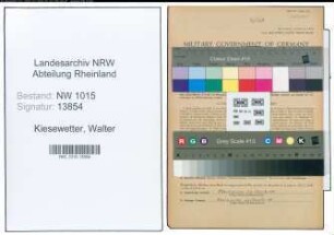 Entnazifizierung Walter Kiesewetter , geb. 18.04.1914 (Polizeibeamter)