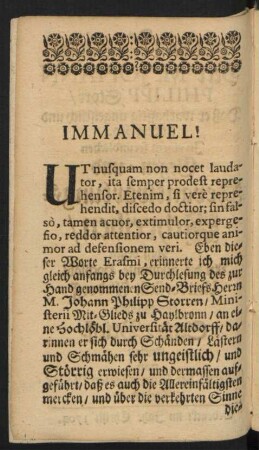 Immanuel!