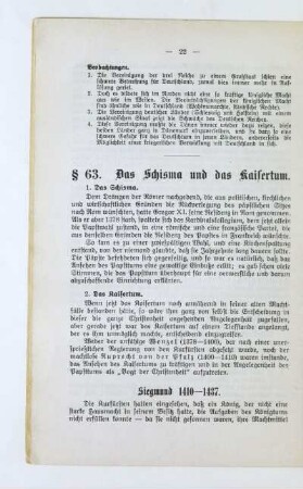 § 63. Das Schisma und das Kaisertum