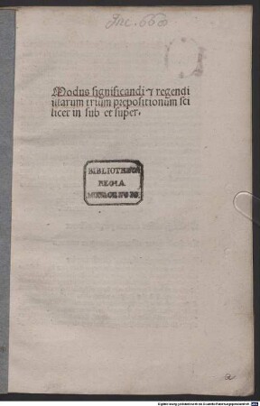 Modus significandi et regendi trium praepositionum in, sub et super