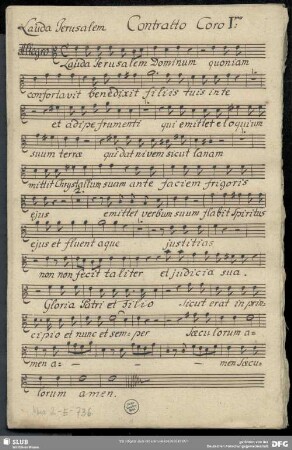 Lauda Jerusalem - Mus.2-E-736 : Coro (2), orch