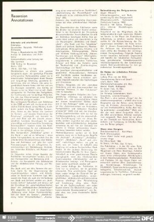 Informativ und orientierend: Ule Lammert (Autorenkollektiv) „Städtebau. Grundsätze Beispiele Methoden Richtwerte“ : Rezension Annotationen