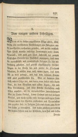 X. Von einigen andern Lehrsäzzen.