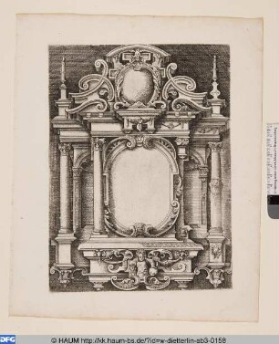 Epitaph mit leerem ovalen Schild