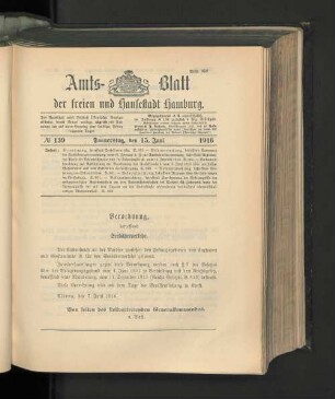 No. 139, 15. Juni 1916