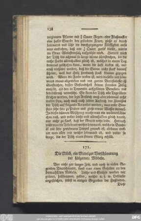171. Die Milch, ein Mittel zur Verschönerung der hölzernen Möbeln.