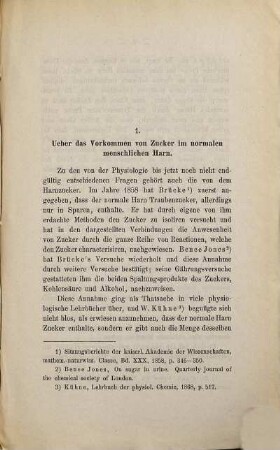 Untersuchungen über das Vorkommen von Zucker und Gallenfarbstoff im normalen menschlichen Harn