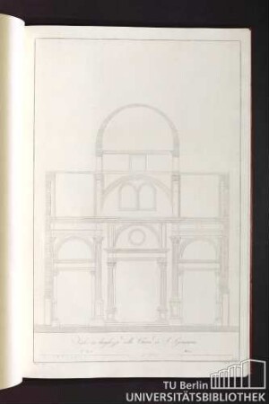 Taglio in larghezza della chiesa di S. Geminiano