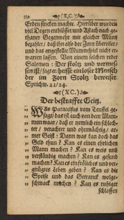 (XC.) Der bestraffte Geitz.