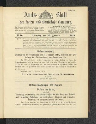 No. 16, 22. Januar 1918