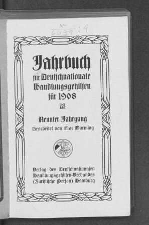 9.1908: Jahrbuch für deutschnationale Handlungsgehilfen