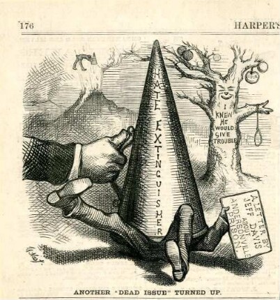Another "dead issue" turned up : Jefferson Davis wird mit einem Feuerlöscher niedergeschlagen