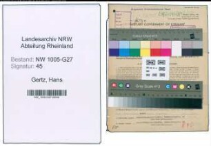 Entnazifizierung Hans Gertz , geb. 24.07.1908 (Verw.Inspektor)