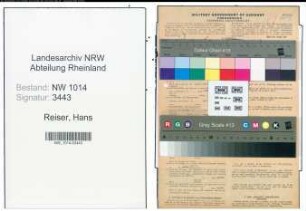 Entnazifizierung Hans Reiser , geb. 23.08.1909 (Kaufmann)