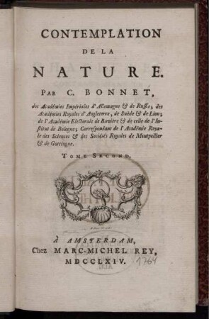 T. 2: Contemplation De La Nature. Tome Second