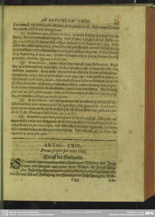 Artic. CXIX. Poena stupri per vim illati. Straff der Nothzucht