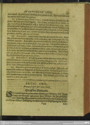 Artic. CXIX. Poena stupri per vim illati. Straff der Nothzucht