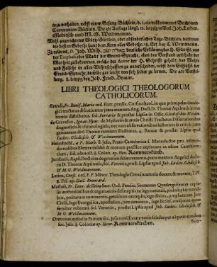 Libri Theologici Theologorum Catholicorum.