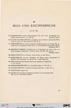 Bild- und Knüpfteppiche (Nr. 279-289)