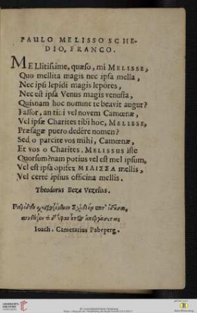 Paulo Melisso Schedio, Franco